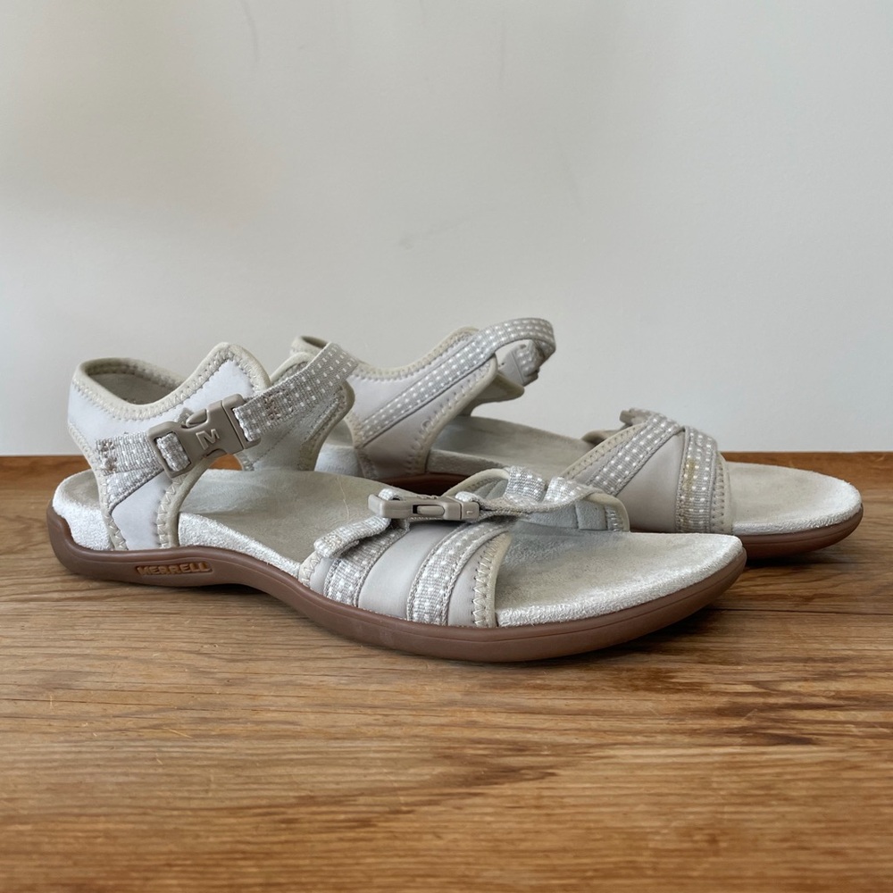 Merrell District Muri Backstrap Sandal Shoe Beige Outdoors Granola Women’s 7